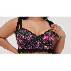 Torrid Size 2 Satin Ruffle Underwire Bra/Panty Set